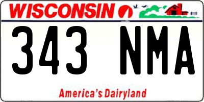 WI license plate 343NMA