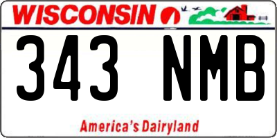 WI license plate 343NMB