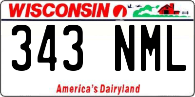 WI license plate 343NML