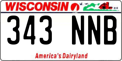 WI license plate 343NNB