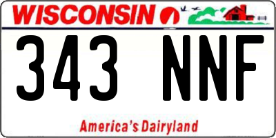 WI license plate 343NNF