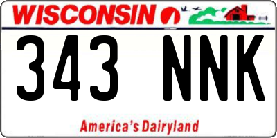 WI license plate 343NNK