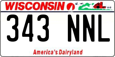 WI license plate 343NNL
