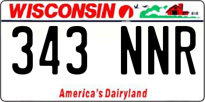 WI license plate 343NNR