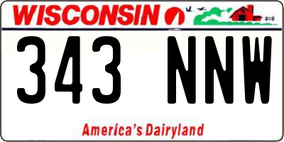 WI license plate 343NNW