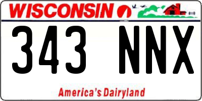 WI license plate 343NNX