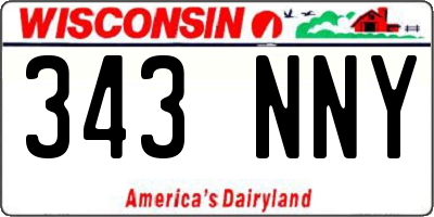 WI license plate 343NNY