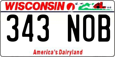 WI license plate 343NOB