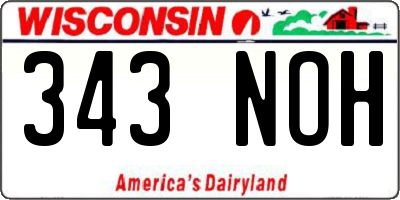 WI license plate 343NOH