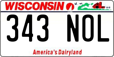WI license plate 343NOL