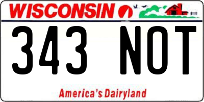 WI license plate 343NOT