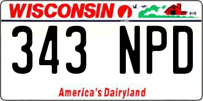WI license plate 343NPD