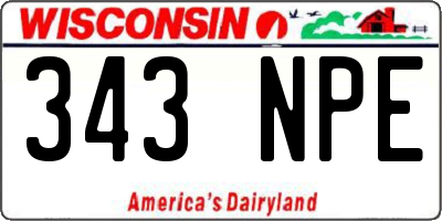 WI license plate 343NPE