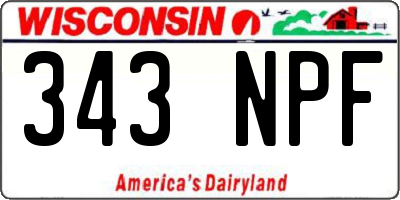 WI license plate 343NPF