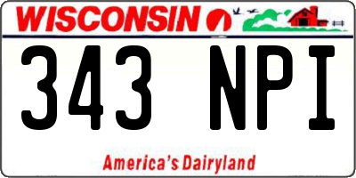 WI license plate 343NPI