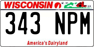 WI license plate 343NPM