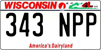 WI license plate 343NPP