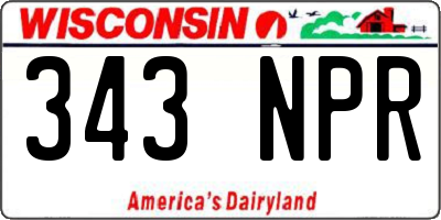 WI license plate 343NPR