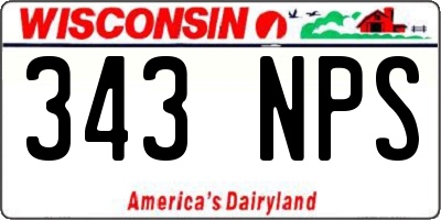 WI license plate 343NPS