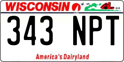 WI license plate 343NPT