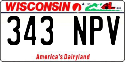 WI license plate 343NPV