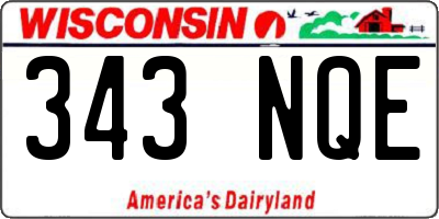 WI license plate 343NQE