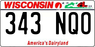 WI license plate 343NQO