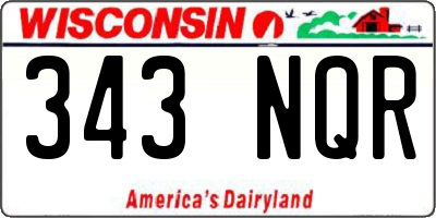 WI license plate 343NQR