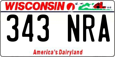 WI license plate 343NRA