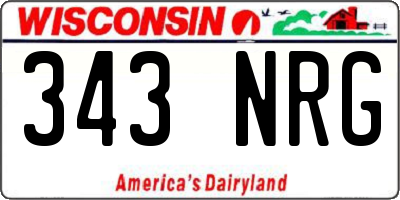 WI license plate 343NRG