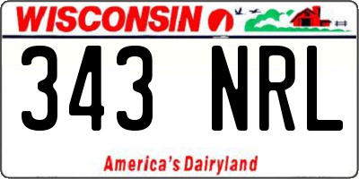 WI license plate 343NRL