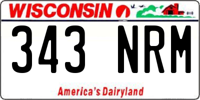 WI license plate 343NRM