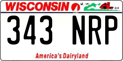 WI license plate 343NRP