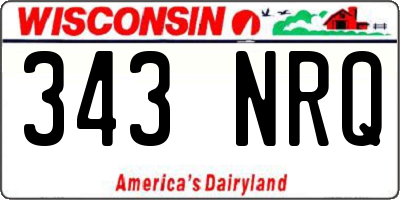 WI license plate 343NRQ