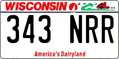 WI license plate 343NRR