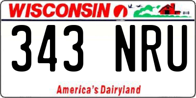 WI license plate 343NRU