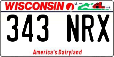 WI license plate 343NRX