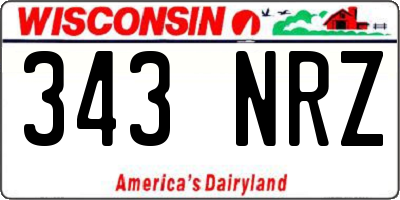 WI license plate 343NRZ