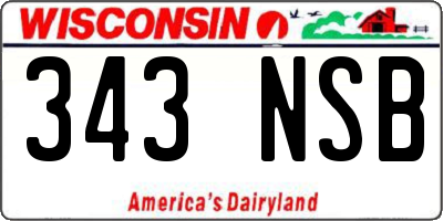 WI license plate 343NSB