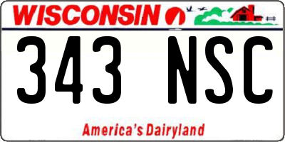 WI license plate 343NSC