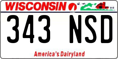 WI license plate 343NSD