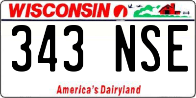 WI license plate 343NSE