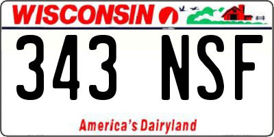 WI license plate 343NSF