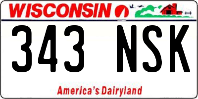 WI license plate 343NSK