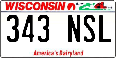 WI license plate 343NSL