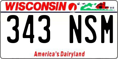 WI license plate 343NSM