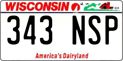 WI license plate 343NSP