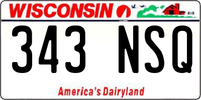 WI license plate 343NSQ