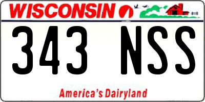 WI license plate 343NSS