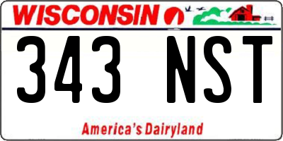 WI license plate 343NST